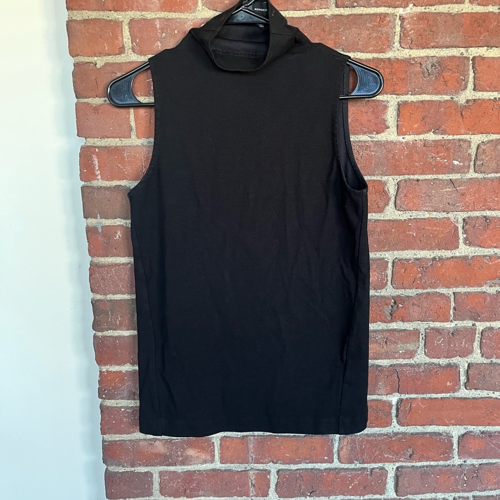 Club Monaco Black Sleeveless Turtleneck Top